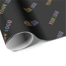 Papier d'emballage personnalisé noir avec le logo