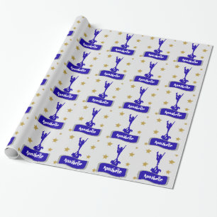 Cadeau Papier d'emballage personnalisé par bleu de