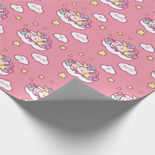 Cadeau Papier d'emballage personnalisé par licorne (nom