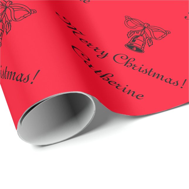 Cadeau Papier d'emballage personnalisé par rouge de (Coin rond)