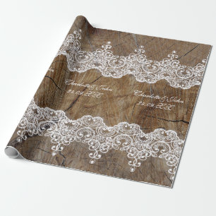 Cadeau Papier d'emballage personnalisé royal de dentelle