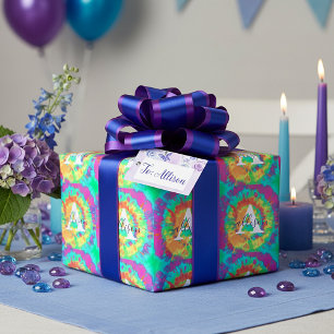 Cadeau Papier d'emballage personnalisé teint noué