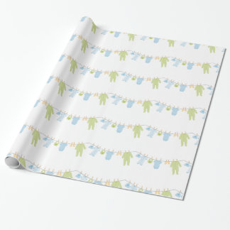 Cadeau Papier d'emballage petits de vêtements bleus et