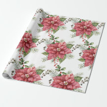 Papier d'emballage Poinsettia