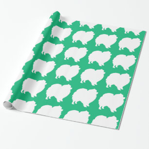 Cadeau Papier d'emballage Poméranien design silhouette ve