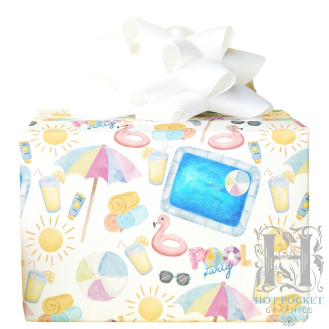 Cadeau Papier d'emballage Pool Party (Créateur téléchargé)