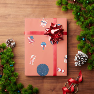 Cadeau Papier d'emballage Popsicles patriotiques et drape