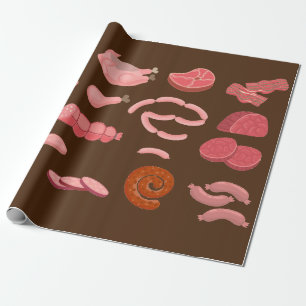 Cadeau papier d'emballage pour amoureux de saucisse