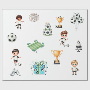 Cadeau Papier d'emballage pour anniversaire garçon foot