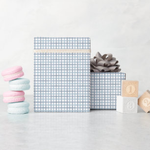 Cadeau Papier d'emballage pour Baby Shower à carreaux ble