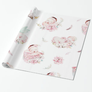 Cadeau Papier d'emballage pour Baby Shower Fille