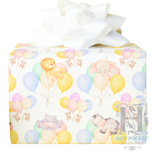 Cadeau Papier d'emballage pour Baby Shower Safari