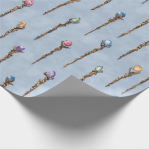 Cadeau Papier d'emballage pour baguettes de sorcier gemmé