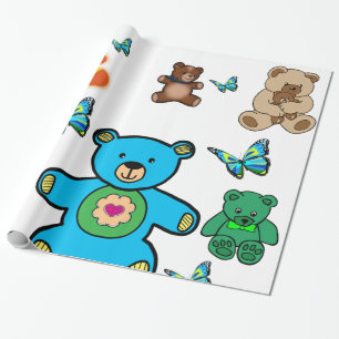 Cadeau papier d'emballage pour enfants ours en peluche