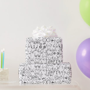 Cadeau papier d'emballage pour femme de poitrine minimale