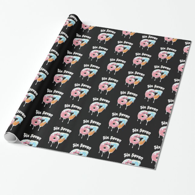 Cadeau Papier d'emballage pour fête Six Sept Meme 6 7 (Déroulé)