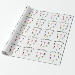 Cadeau Papier d'emballage pour fille de gymnastique avec 