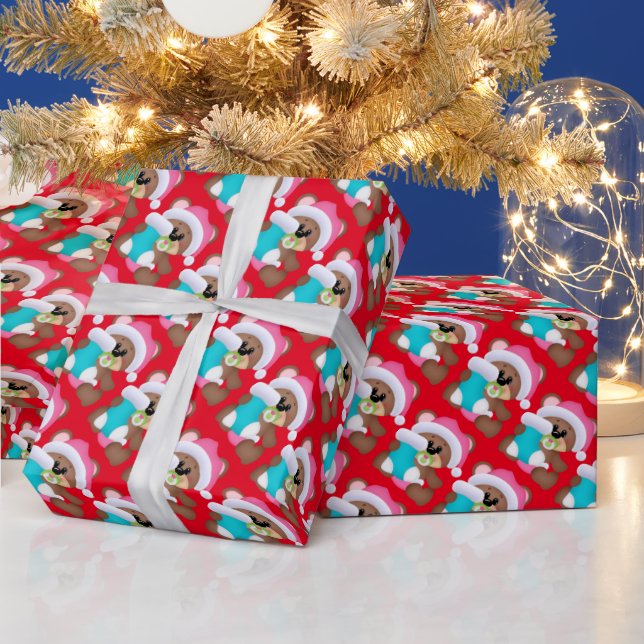 Cadeau Papier d'emballage pour le premier ours de Noël du (Vacances)