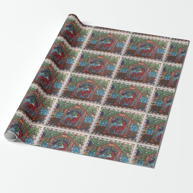 Cadeau Papier d'emballage pour mariée indienne ethnique (Déroulé)