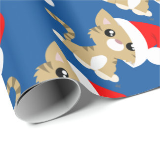 Cadeau Papier d'emballage pour Noël Kitty Brun