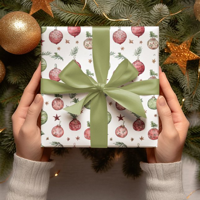 Cadeau Papier d'emballage pour ornements de Noël modernes (Créateur téléchargé)