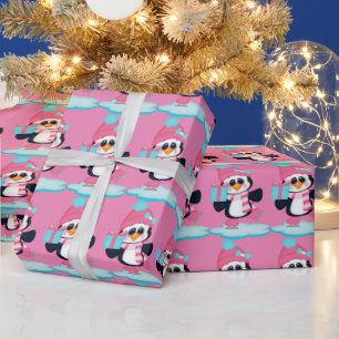 Cadeau Papier d'emballage pour patinage sur glace de Noël