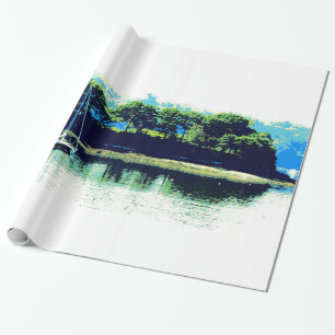 Cadeau papier d'emballage pour voilier de croisière