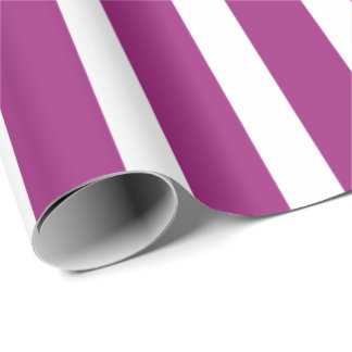 Cadeau Papier d'emballage rayé vertical magenta et blanc