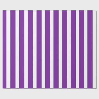 Cadeau Papier d'emballage rayé vertical violet et blanc