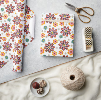 Cadeau Papier d'emballage Retro Bloom Pop