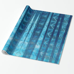 Cadeau Papier d'emballage rétro de plage vagues bleues vi