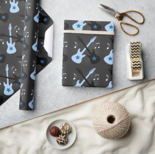 Cadeau Papier d'emballage Rock Star Guitar Rock a Bye