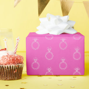 Cadeau Papier d'emballage rose chaud pour bague de fiança