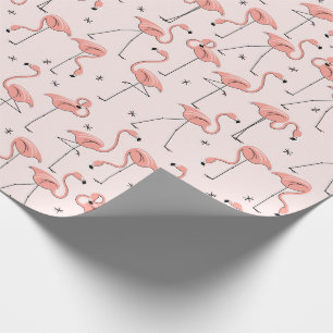 Cadeau Papier d'emballage rose de Flamants roses