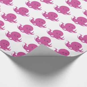 Cadeau Papier d'emballage rose du poulpe  