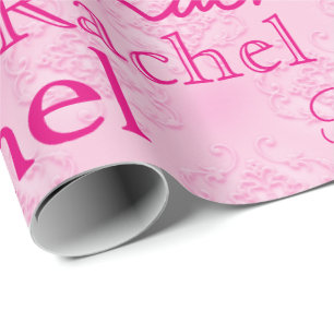 Cadeau Papier d'emballage rose mat personnalisé par