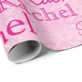 Cadeau Papier d'emballage rose mat personnalisé par