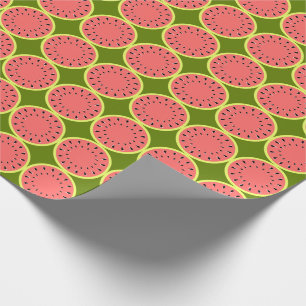 Cadeau Papier d'emballage rose pastèque multi