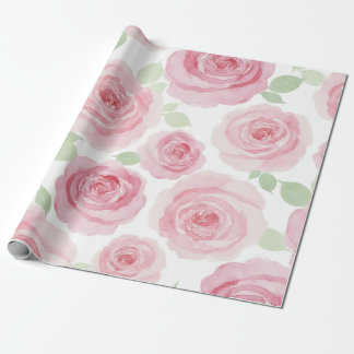 Cadeau Papier d'emballage Rose Romantique