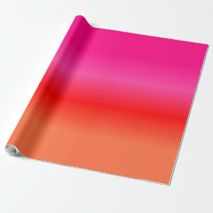 Cadeau Papier d'emballage rose, rouge et orange