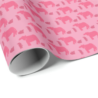 Cadeau Papier d'emballage rose sinistre Vaches Ranch occi