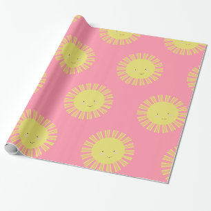 Cadeau Papier d'emballage rose soleil ensoleillé