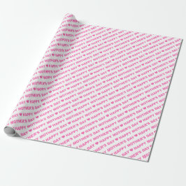 Cadeau Papier d'emballage rose sur fond blanc pour la fêt