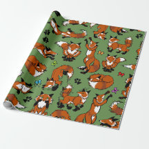 Papier d'emballage rouge de Fox - choisissez la
