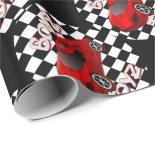 Cadeau Papier d'emballage rouge de voiture de sport de