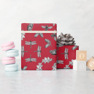 Cadeau Papier d'emballage rouge et argent