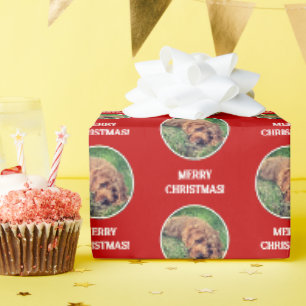 Cadeau Papier d'emballage rouge Golden Doodle