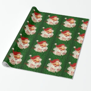 Cadeau Papier d'emballage rouge vert du père noël Ho Ho