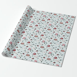 Cadeau Papier d'emballage Scène de village d'hiver à l'aq