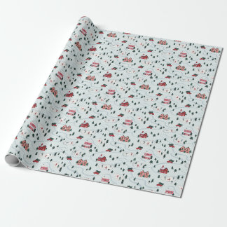 Cadeau Papier d'emballage Scène de village d'hiver à l'aq